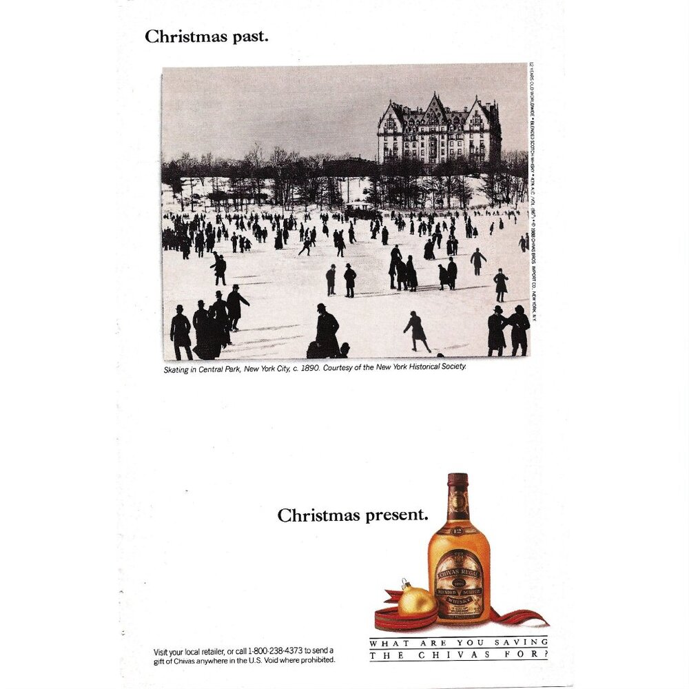 Shivas Regal Blended Scotch Whisky Christmas  Eve ADVERT 1980s Vintage Print Ad